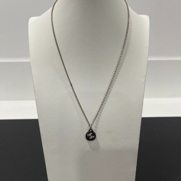 Gucci GG Interlocking Pendant Necklace Gunmetal with Silver Chain (JB1303) - Picture 1 of 3